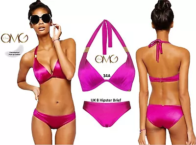 Ultimo OMG Triangle Wire-Free Gel Padded Push-up Bikini Set: 34A + Small Brief • £29