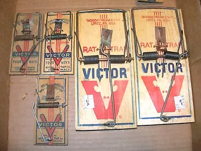 Vintage 2 Victor Wood Rat Traps &  3 Wood Mouse Traps • $16.95