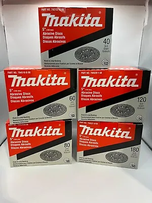 Makita 40 60 80 120 180 Grit Hook And Loop 5 In. Sanding Discs • $14.99