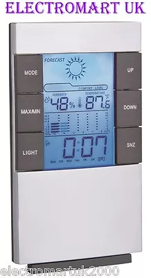 Digital Alarm Clock Weather Forecast Station Time Date Humidity Temperature  • £9.90