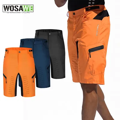 WOSAWE Men Cycling Shorts MTB Mountain Bike Riding Pants(Padded Underwear)Summer • $30.35