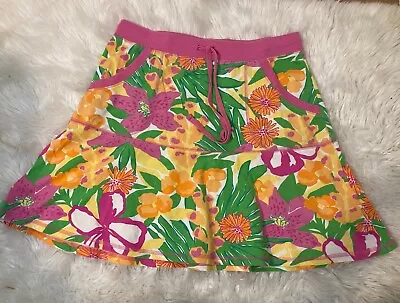 Lilly Pulitzer Vintage Womens Pink Yellow Orange Flower Skirt W/Pockets S • $18.99