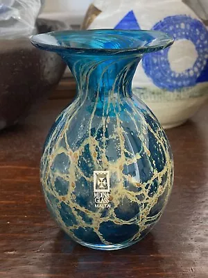 Mdina Mid-1970s Sea & Sand Glass Vase- Michael Harris- Signed Mdina • $31.12