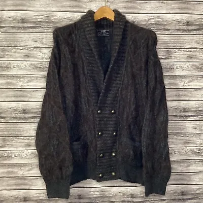 Vintage COOGI Australia Sweater Mens Large Brown Cardigan Haute Couture 3D Knit • $200