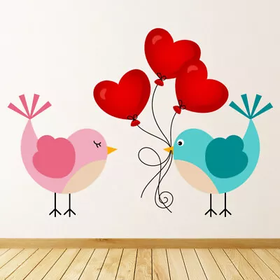 Cute Birds Love Hearts Wall Sticker WS-44773 • £10.98