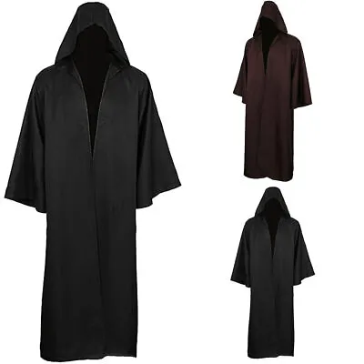 Medieval Cloak Unisex Mens Halloween Dark Style Solid Color Robe Cape Costume • $34.40