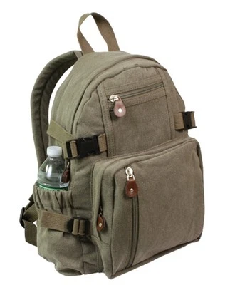 Rothco 9152 Vintage Canvas Mini Backpack - Olive Drab (O.D.) • $28.99