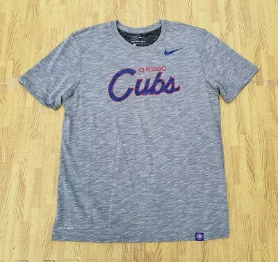Chicago Cubs Nike Tee Dri-Fit Heather Gray Shirt Men's Large L MLB Baseball • $19.99