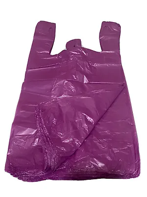 Bags 1/6 Large 21 X 6.5 X 11.5Purple T-Shirt Plastic Grocery Shopping Bags • $17.99