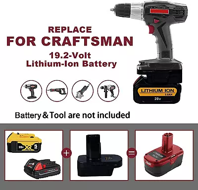 1X Adapter For Dewalt 20V/Milwaukee 18V Battery To For Craftsman 19.2V Tools New • $11.68