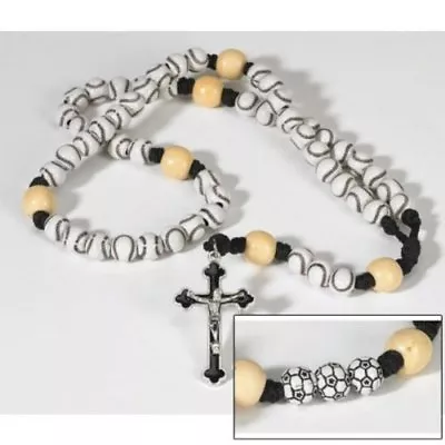 Athlete Protection Baseball Shape Bead Corded Sports Rosary 20 Inch • $9.11