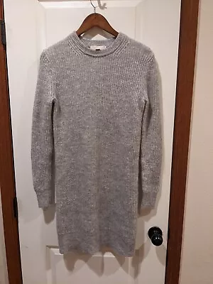 Michael Michael Kors Gray Ribbed Sweater Dress Merino/Mohair Wool Blend XS • $25.87