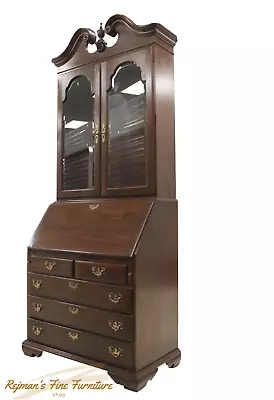 Ethan Allen Georgian Court Cherry Vintage Secretary Desk With Curio Bookcase • $1299