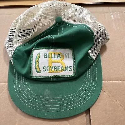 Vintage 70’s Bellatti Soybeans Farming Trucker Hat USA Made Retro Patch Hat LOOK • $8.99