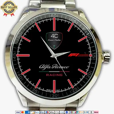 $25.90 • Buy Alfa Romeo Racing F1 Logo AR11 Quartz Watch Stainless Steel Wristwatches