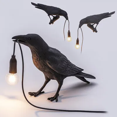 $25.79 • Buy Bird Lamp Resin Crow Desk Light Wall Sconce Bedroom Bedside Table Lamps
