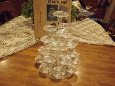 $36.99 • Buy Vtg Christmas Crystal Tree By Union Candy Hors D' Oeuvres Centerpiece Party 