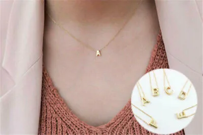 £3.69 • Buy Fashion Ladies Girls Initial Letter Chain Alphabet Charm Pendant Necklace Women