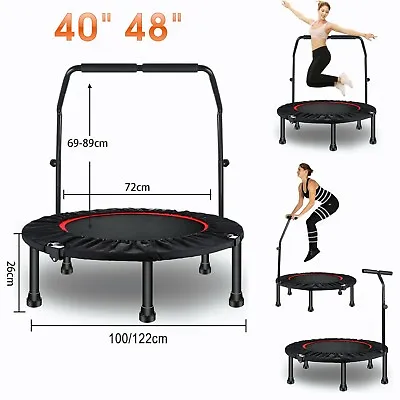 £42.99 • Buy 40  48  Mini Round Trampoline Aerobic Exercise Bungee Rebounder Jumper Foldable