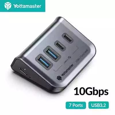Yottamaster 4 7 Ports USB C Hub 3.2 Gen 2 10 Gbps Splitter Adapter For PC Laptop • $36.99