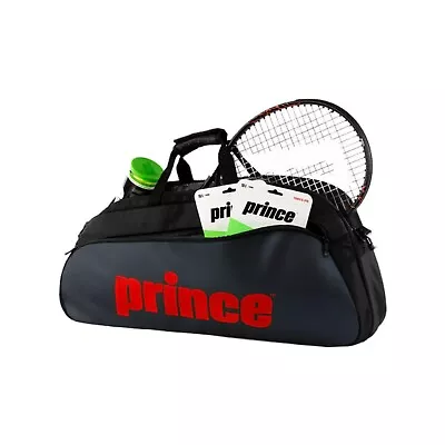 Prince Tour 3 Tennis Racket Bag Black & Red Holdall • £47.99