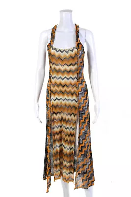 Missoni Mare Women's Sleeveless Front Slit Printed Midi Dress Multicolor Size 40 • $90.99