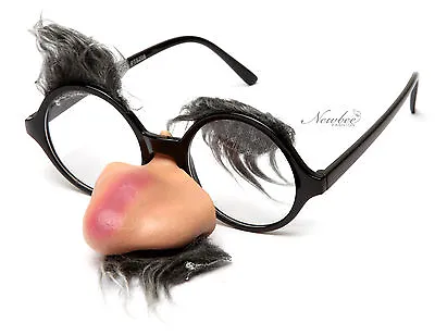 Round Clear Lens Costume Glasses Nose Mustache Thick Eyebrows Groucho Marx  • $9.99