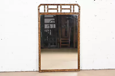 Drexel Heritage Hollywood Regency Faux Bamboo Framed Wall Mirror • $895