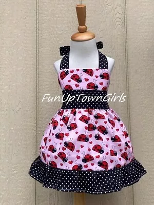 Girls Lady Bug Toddler Pink Halter Dress • $38