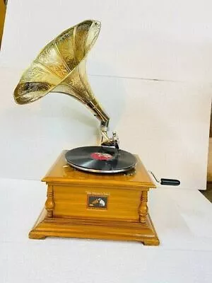 Handmade HMV Gramophone Antique Fully Functional Working Phonograph Win-up Gift • $503.10