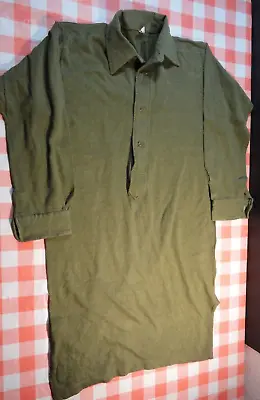 Od Green Military Sleep Shirt 100% Cotton Mid Sleeve Made In Germany 45/38 2927 • $30.42