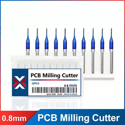 10pcs 3.175mm 0.5-1.8 Mm Engraving Bits Carbide End Mill CNC PCB Milling Cutter • $17.08