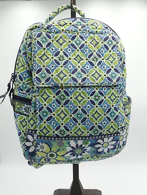 Vera Bradley Daisy Daisy Pattern Blue Green Back Pack Travel Bag Tote Norm Core • $26.05