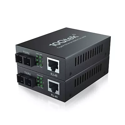 2 Pack Gigabit Fiber To Ethernet Media Converter Multi-Mode Dual SC Up To 550 M • $52.99