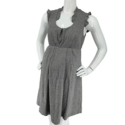 Maternal America Womens Size Small Gray Herringbone Lightweight Maternity Dress • $32.64