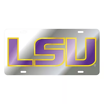 LSU Tigers Silver-Gold-Purple Mirrored License Plate / Car Tag  • $24.95