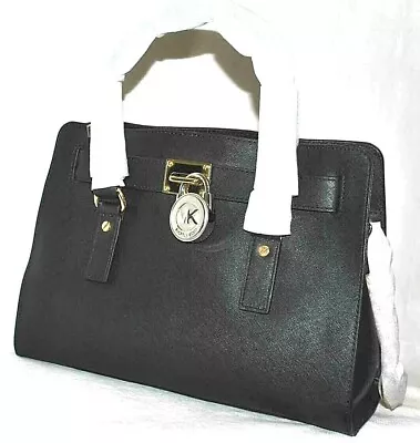 Michael Kors Hamilton East/West Black Satchel $298 • $97.29