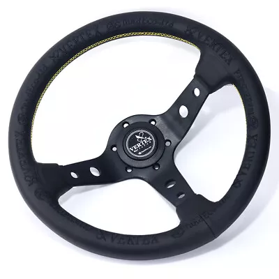 Universal 13inch Vertex Jdm Car Racing Black Deep Dish Sport Steering Wheel • $96.80