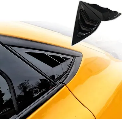2x Gloss Black Quarter Side Window Scoop Louver Cover For 2021-24 Mustang Mach-E • $42.85