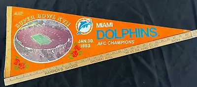 1983 Jan 30 Miami Dolphins Vs Washington Redskins Super Bowl XVII Pennant AA D • $24.99