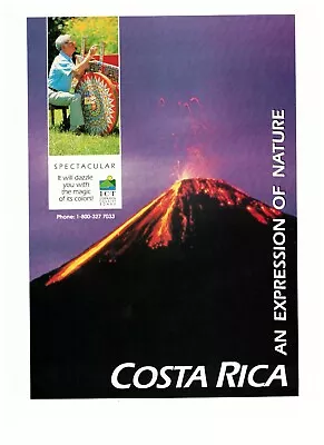1992 Costa Rica Volcano Tourism Island Vacation Vintage Print Advertisement • $12.49