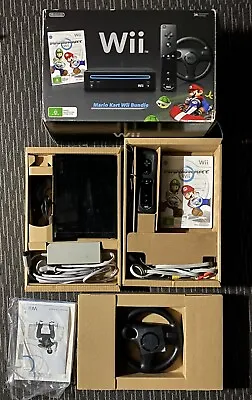 🔥almost New🔥 Nintendo Wii Game Console Mario Kart Wii Bundle Black • $239
