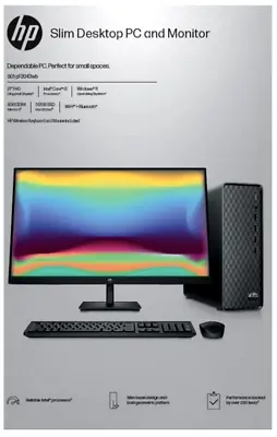 New HP S01 Slim Desktop PC & 27  Monitor 12th Gen Core I3 4.30ghz 8GB 512GB SSD • $319.99