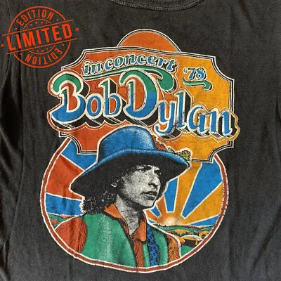 1978 VTG Bob Dylan In Concert Shirt Short Sleeve Black Unisex S-4XL EQ705 • $19.95