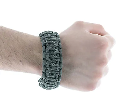 2 Paracord Survival Bracelets 550 Cobra Army Green Camping Military Tactical • $8.99