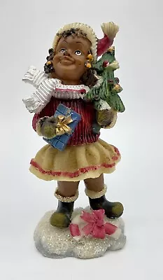 African American 6 Inches Tall Girl Christmas Figurines K's Collection Tree Gif • $7.95