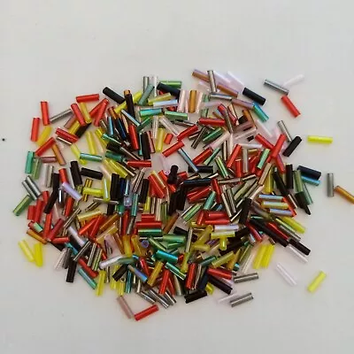 195pcs 2x6mm Multicolour MIX Czech Glass Bugle Beads Tube Cylinder AUS YB.1 • $4.50