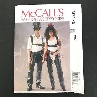 McCalls Sewing Pattern M7176 OS Steampunk Boot Spats Chaps Holster Harness Hat • $12