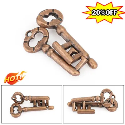 Vintage Classic Key Lock Puzzle Metal Brain Teaser IQ Test Toys For Adults Kids • $1.32