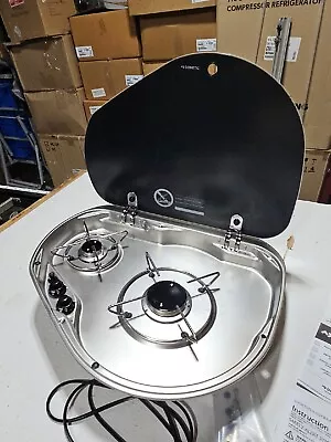 Dometic PI8822D P18822D 2-Burner RV Propane Teardrop Cooktop Stove W/ Glass Lid • $149.99